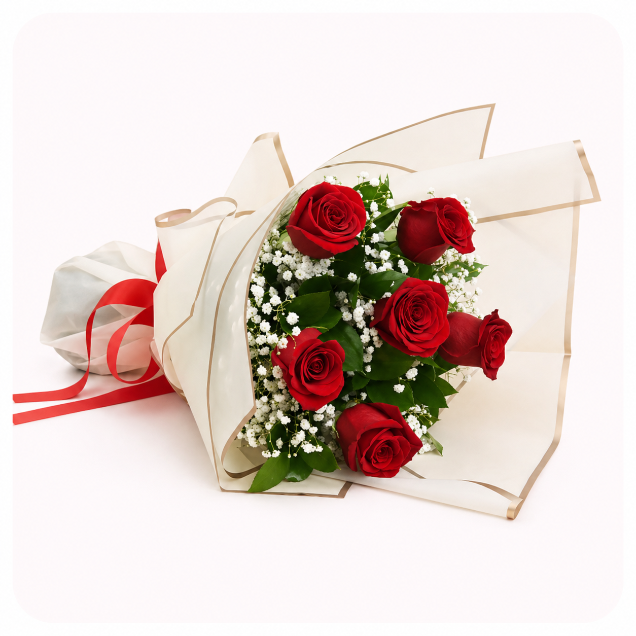 Blushing roses bouquet